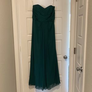 Strapless David’s Bridal Juniper green formal dress